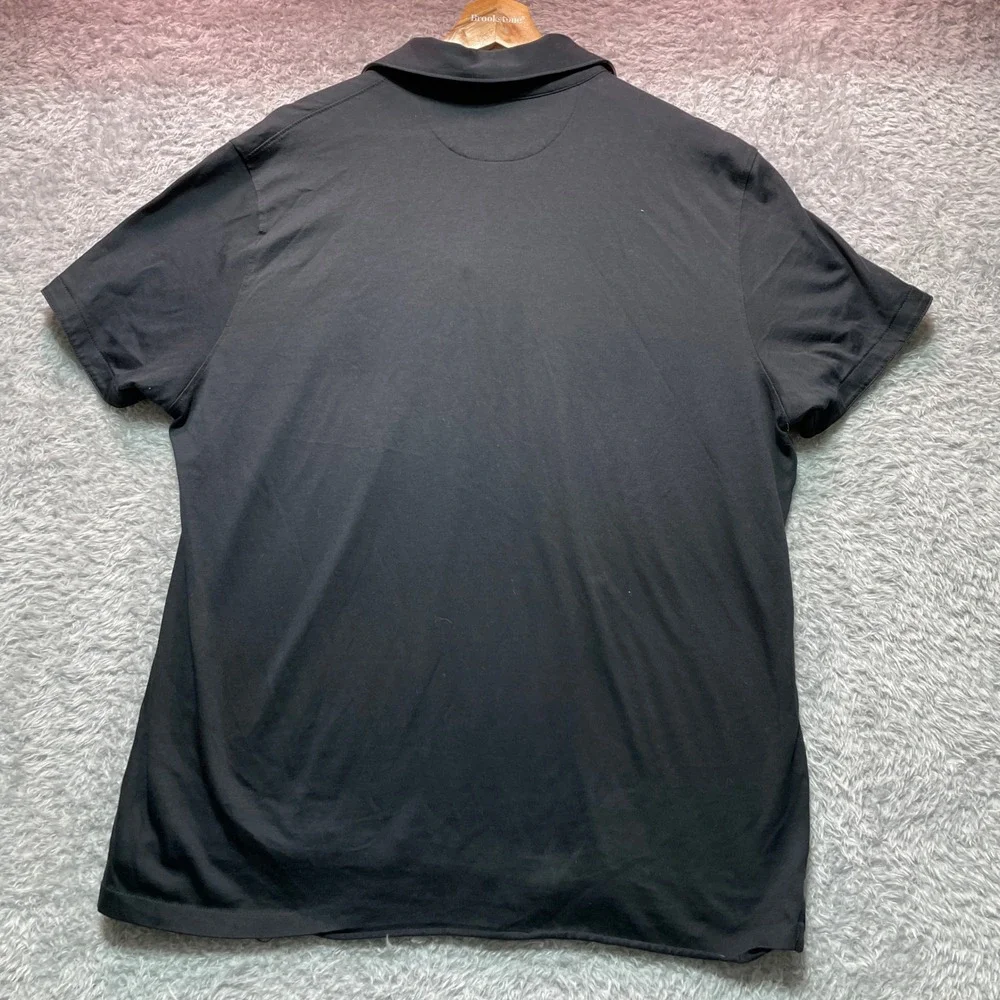 Banana Republic Mens XL Black Short Sleeve Polo Shirt Jersey Knit Casual